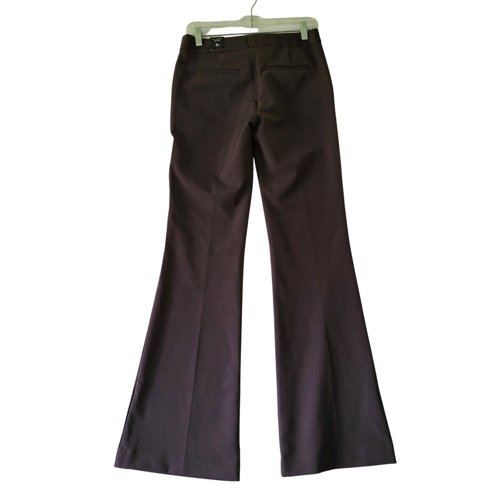 New Express Brown Flare Pants Womens 2 Mid Rise Slacks 34" Inseam Tall Nwt 2R - Picture 4 of 11